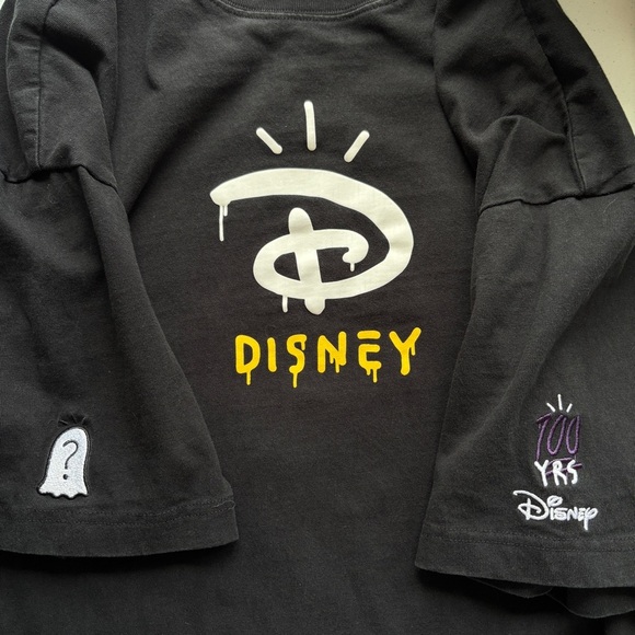 Disney 100 X H&M Tee Size Large Embroidered Colab Trevor Andrew Drip Puff Paint - Picture 8 of 11